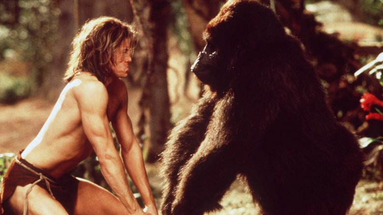 Brendan Fraser and friend in George of the Jungle