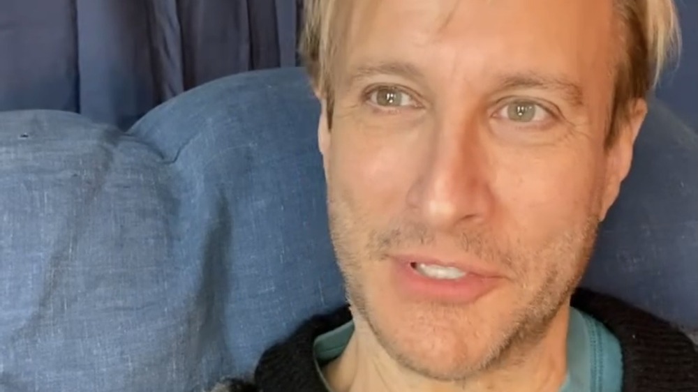 Bronson Pinchot, selfie, smiling, blond hair, no facial hair, 2021