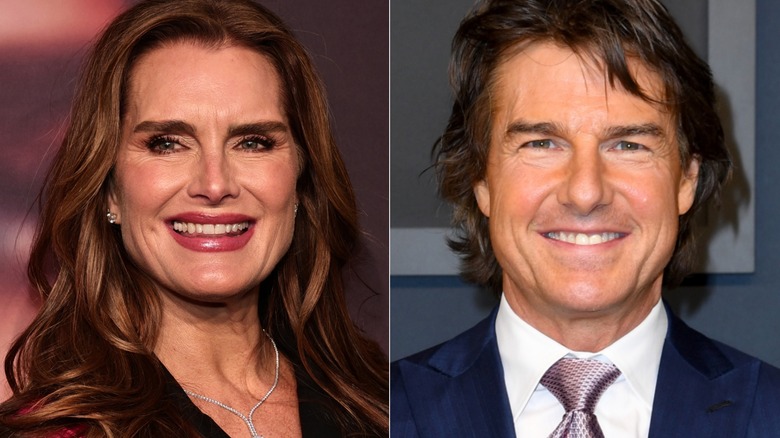 Brooke Shields and Tom Cruise split image