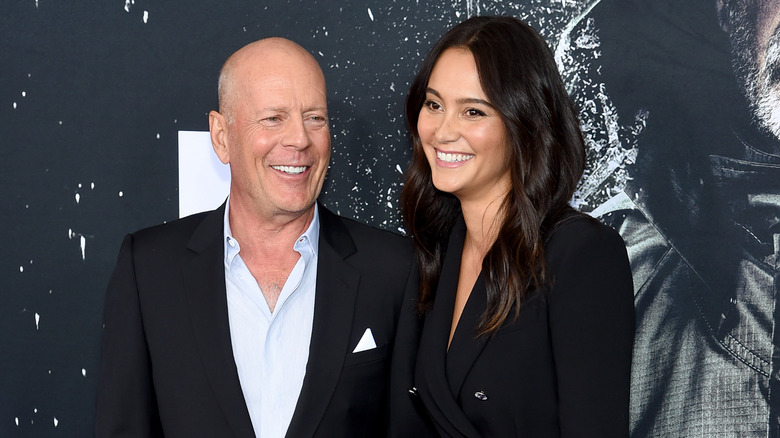 Bruce Willis with his wife in 2019.