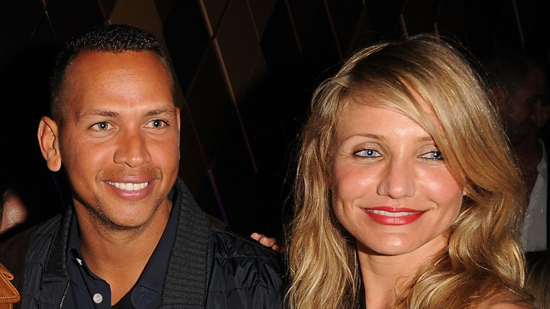 Alex Rodriguez smiling Cameron Diaz long hair