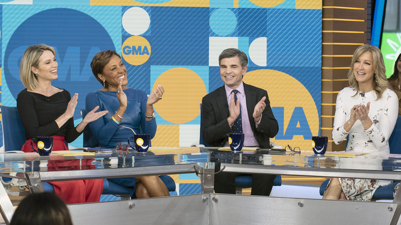 Amy Robach, Robin Roberts, George Stephanopoulos, and Lara Spencer on Good Morning America