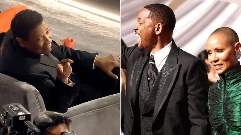 Denzel Washington points to Will Smith during Oscars