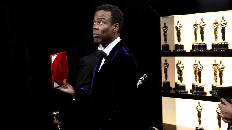 Chris Rock backstage at the 2022 Oscars