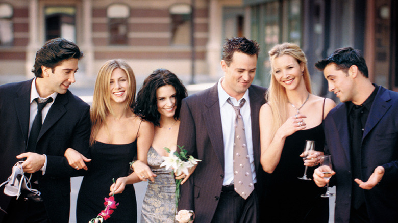 Friends cast poses for promo picture