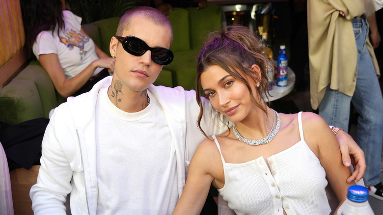 Justin Bieber and Hailey Bieber smiling