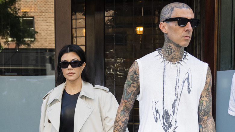 Kourtney Kardashian and Travis Barker in October 2021