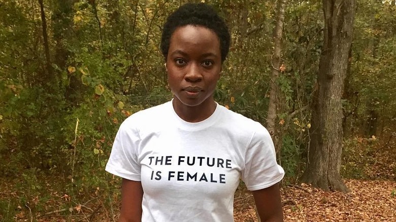 Danai Gurira wearing The Future is Female t-shirt