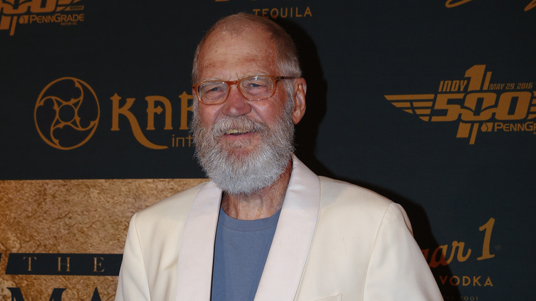 David Letterman in white jacket