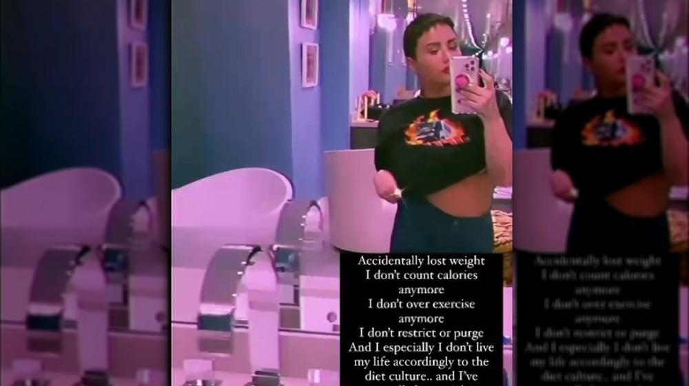 Demi Lovato's Instagram post about her accidental weight loss