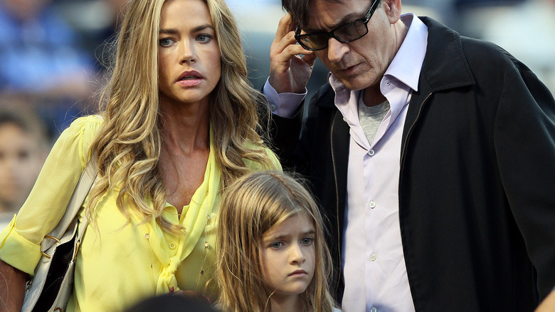 Denise Richards and Charlie Sheen with daughter