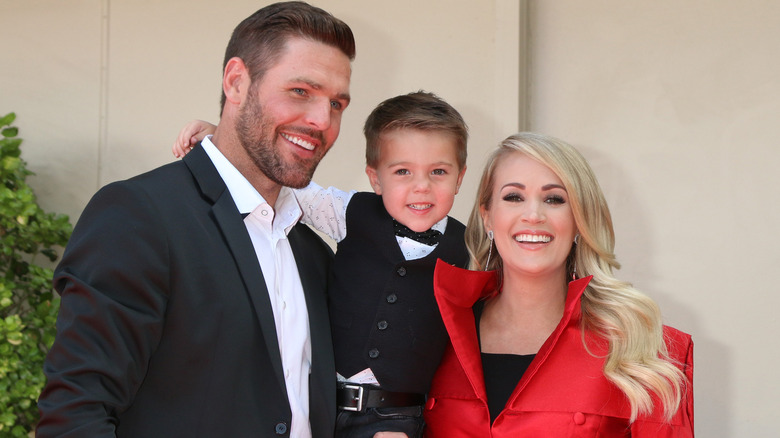 Carrie Underwood with husband and son