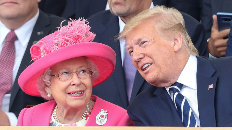 Queen Elizabeth II and then-US President, Donald Trump at the D-day 75 Commemorations in 2019