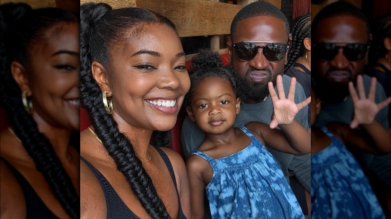 Gabrielle Union, Kaavia James, and Dwyane Wade