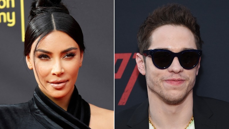 Kim Kardashian and Pete Davidson smiling