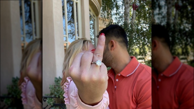 Britney Spears engagement photo with ring