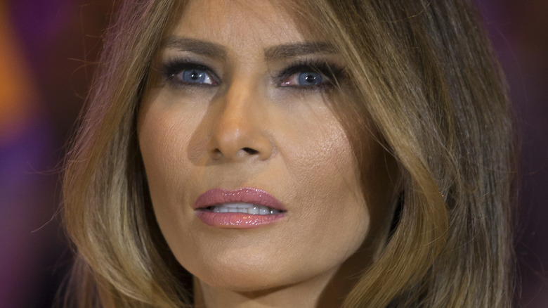 Melania Trump with a neutral expression