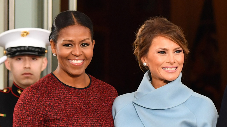 Michelle Obama with Melania Trump