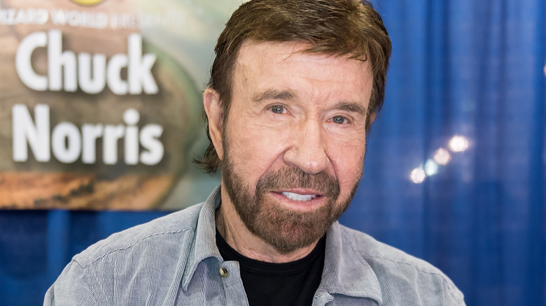 Chuck Norris posing