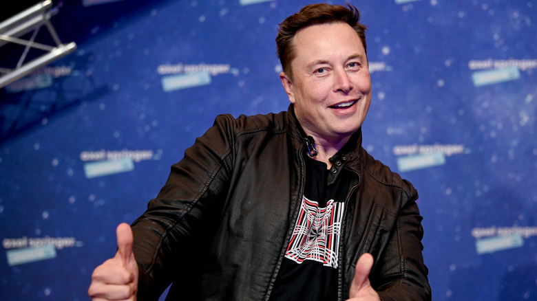 Elon Musk with thumbs up