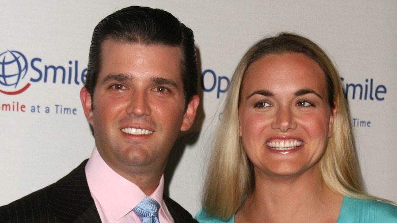 Donald Trump Jr. and Vanessa Trump smiling on red carpet