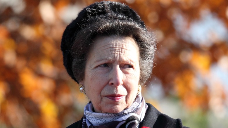 Princess Anne at an event, looking on