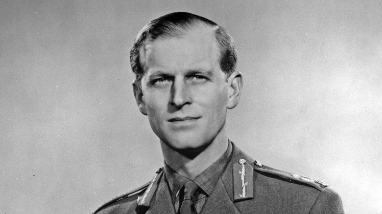 Prince Philip young, black and white photo