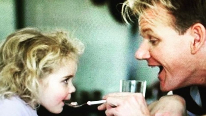 Gordon Ramsay feeding Tilly Ramsay