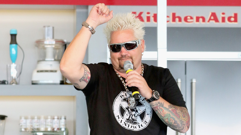 Guy Fieri announcing microphone