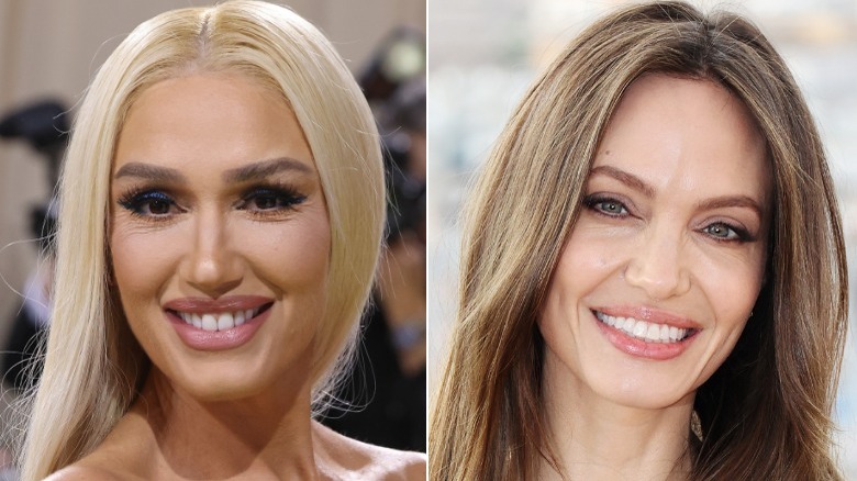 Gwen Stefani and Angelina Jolie smile