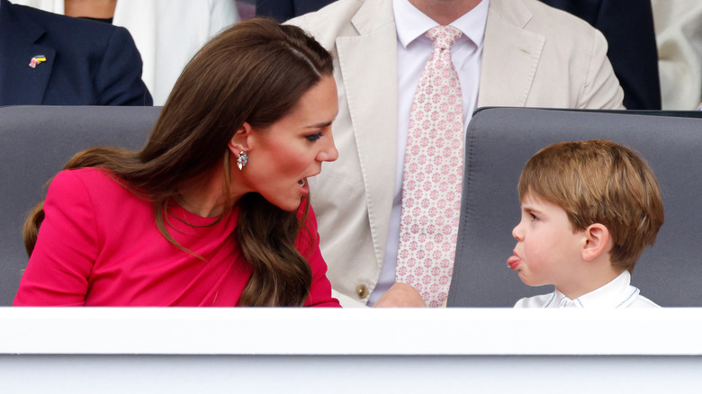 Prince Louis sticking his tongue out