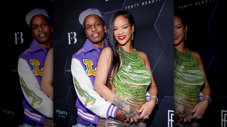 A$AP Rocky and Rihanna on the red carpet