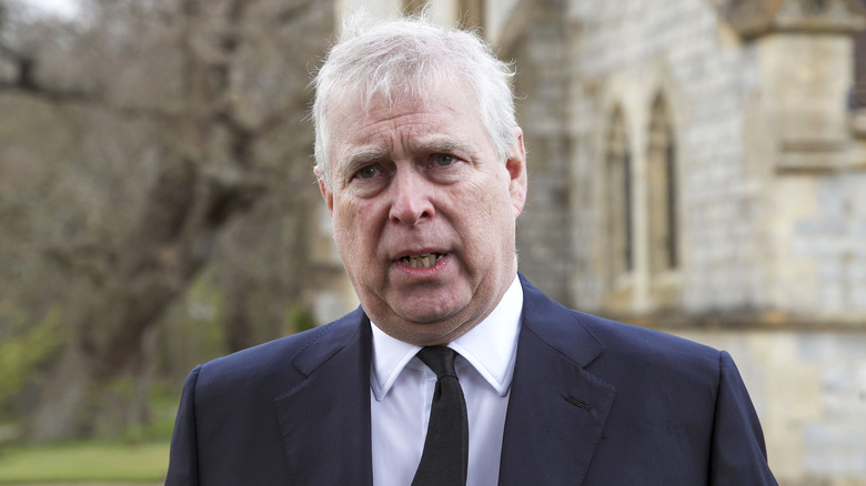 Prince Andrew, Duke of York, at the Sunday Service at the Royal Chapel of All Saints in 2021