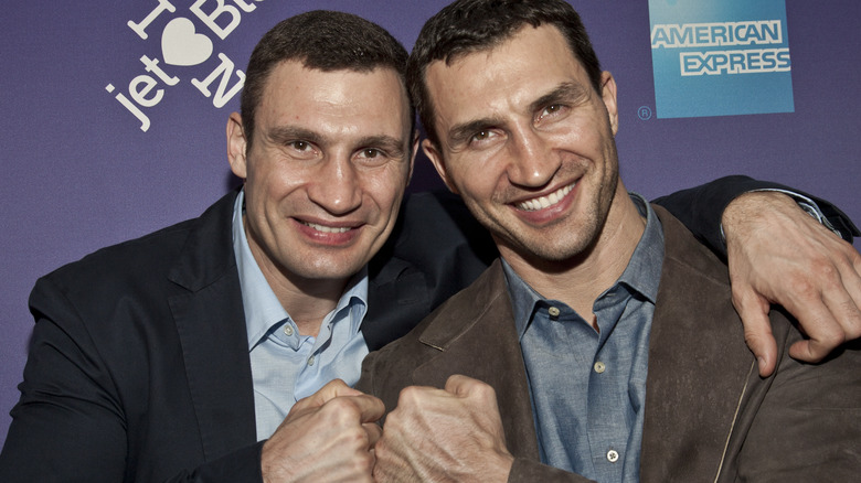 Wladimir Klitschko and Vitali Klitschko posing