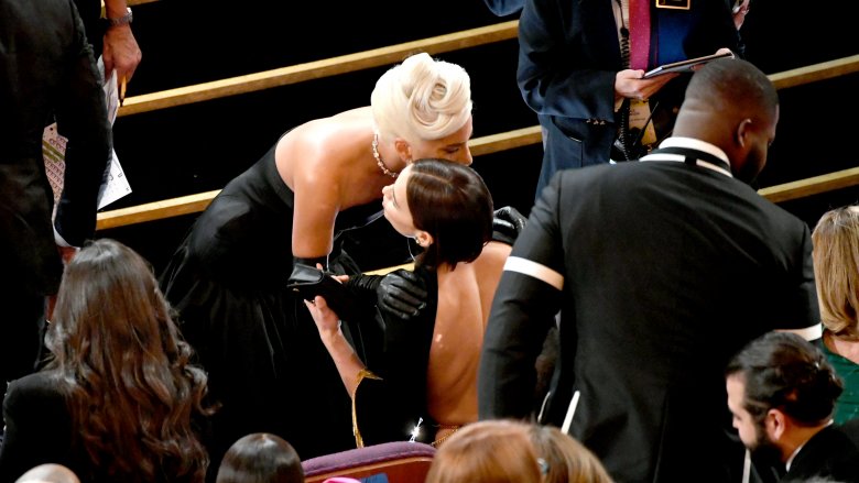 Lady Gaga hugging Irina Shayk Oscars 2019