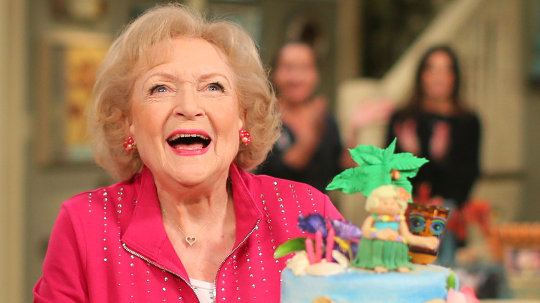 Betty White smiling and laughing