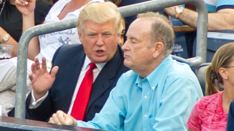 Donald Trump (L) and Bill O'Reilly at Yankee Stadium