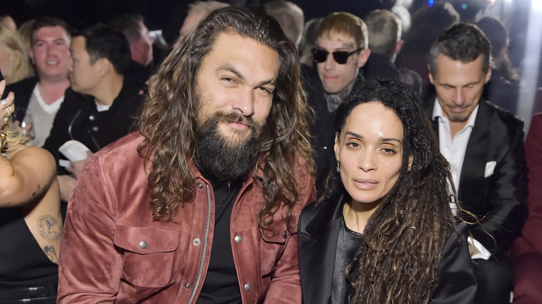 Jason Momoa and Lisa Bonet smiling