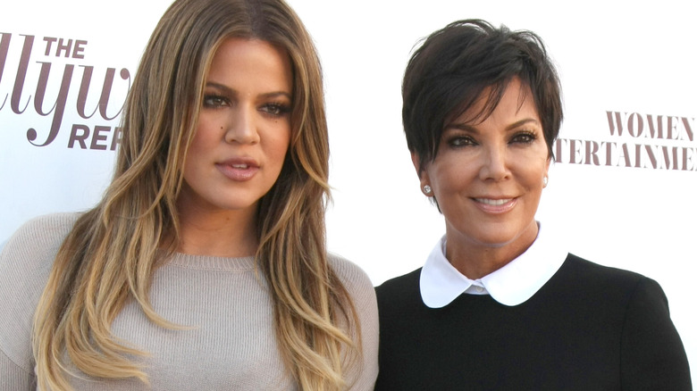 Khloe Kardashian and Kris Jenner smile on the red carpet