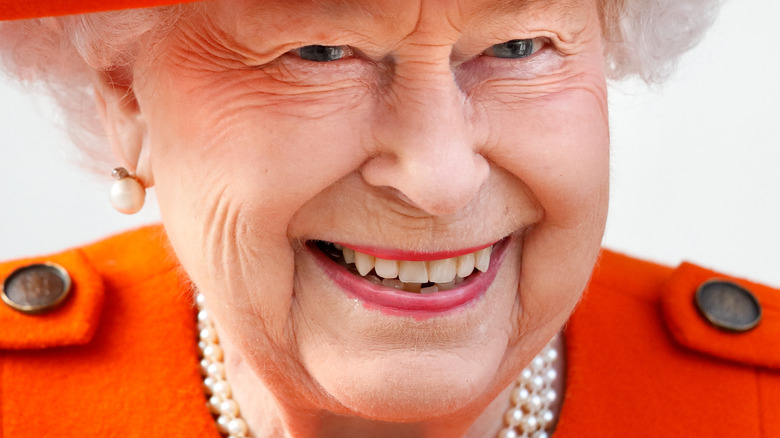 Queen Elizabeth wearing crown