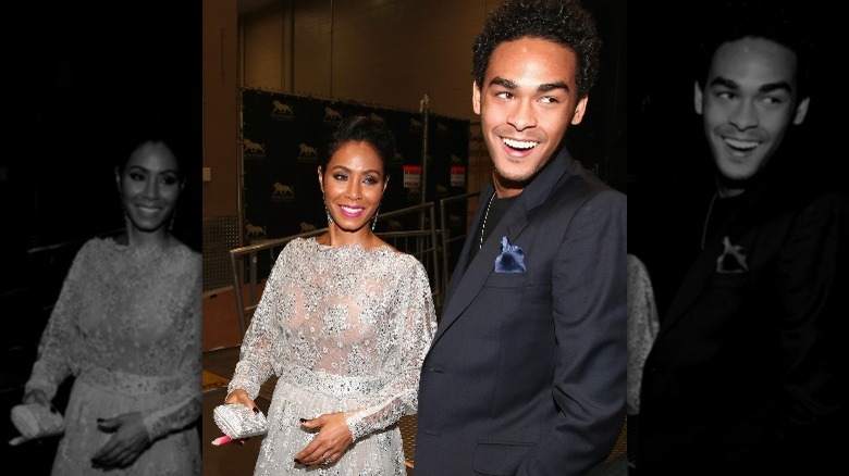 Jada Pinkett Smith and Trey Smith smiling