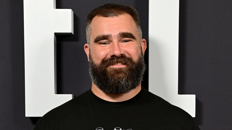 Jason Kelce smiling at premiere