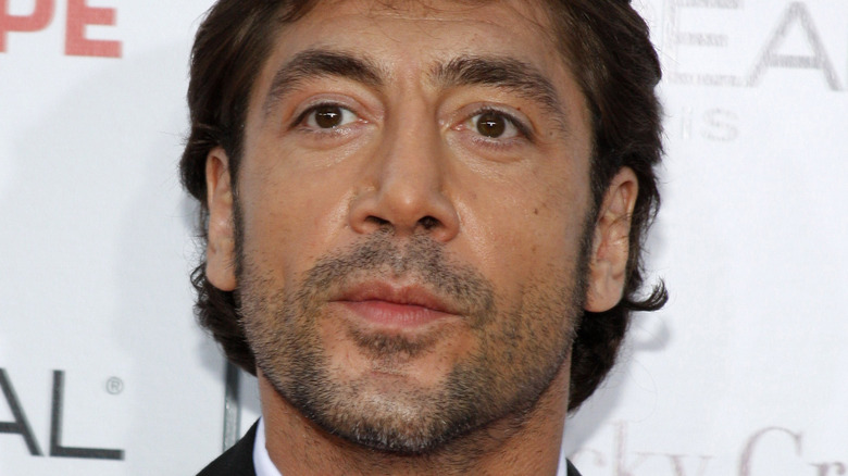 Javier Bardem dark suit and tie