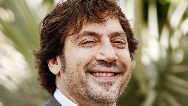 Javier Bardem smiling in suit