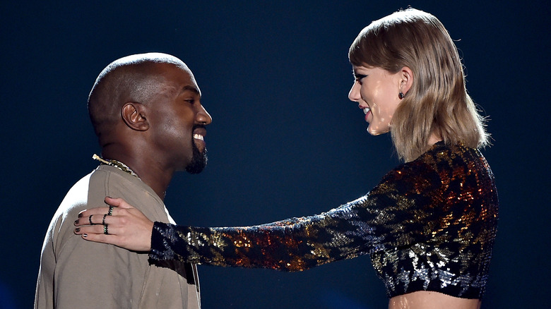 Kanye and Taylor smiling together