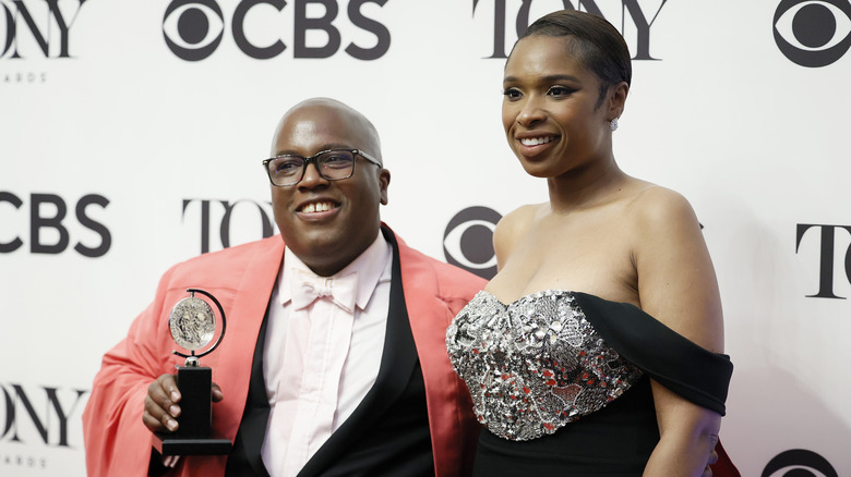 Michael R. Jackson and Jennifer Hudson posing