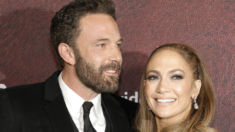 Ben Affleck and Jennifer Lopez smiling