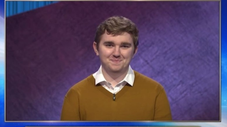 Brayden Smith smiling while on Jeopardy!