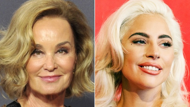 jessica lange and lady gaga smiling