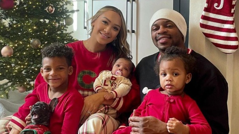 Jimmie Allen with his wife and kids